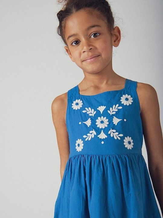 Mädchenkleid Ärmellos Blau