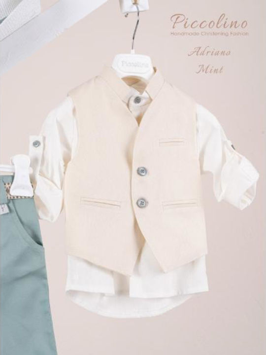 Piccolino Costum De Botez Pentru Băieți Adriano Verde Piccolino Costum De Botez Pentru Băieți Adriano Verde