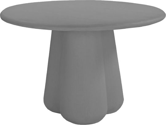 Nayu Masă Rotundă de Dining din Beton Gri 120x120x75cm