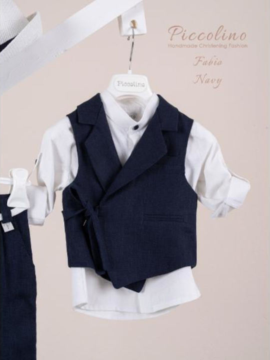 Piccolino Fabio Βαπτιστικό Κοστούμι Navy Μπλε