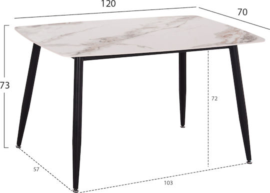 Raven Τραπεζαρίας Calacatta 120x70x73εκ. Raven Τραπεζαρίας Calacatta 120x70x73εκ.