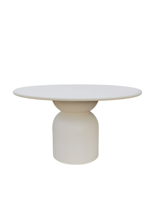 Kazvin Masă Rotundă de Dining din Beton Bej 130x130x75cm
