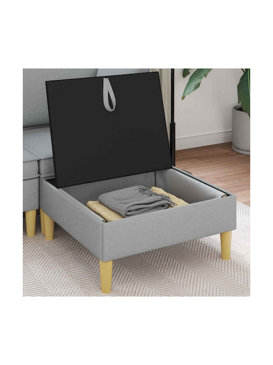 Living Room Stools With Storage Space Upholstered With Brown Fabric
