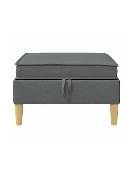 Living Room Stool With Storage Space Upholstered With Brown Fabric