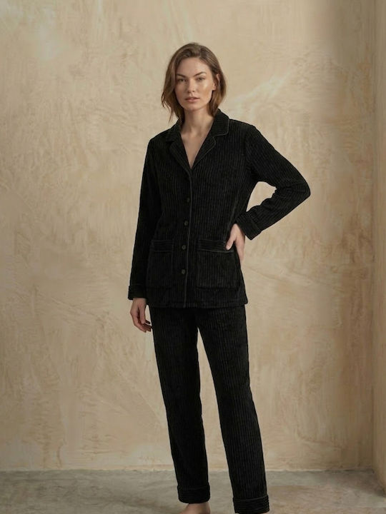 Zizo Winter Damen Pyjama-Set Black