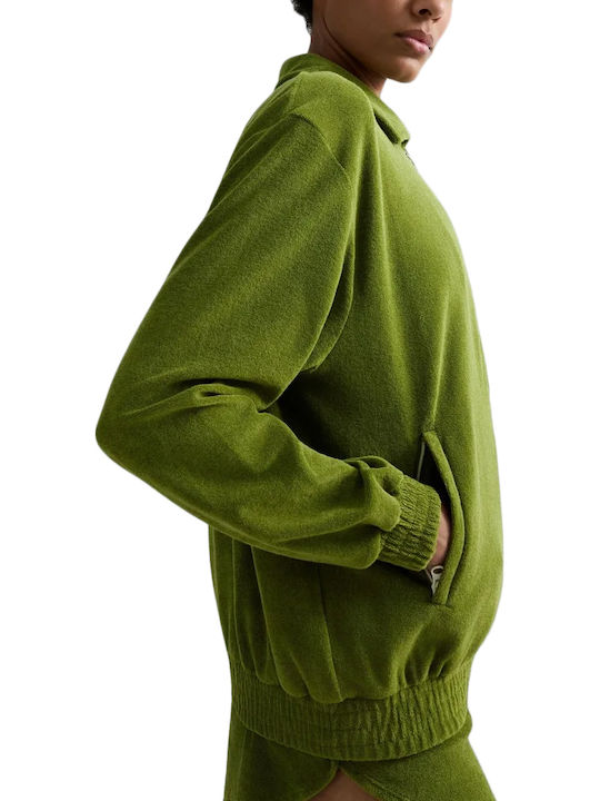 Women’s Green Sweatshirt Cardigan
