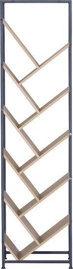 Bücherregal Torvien Eiche/Schwarz 40x27x150cm