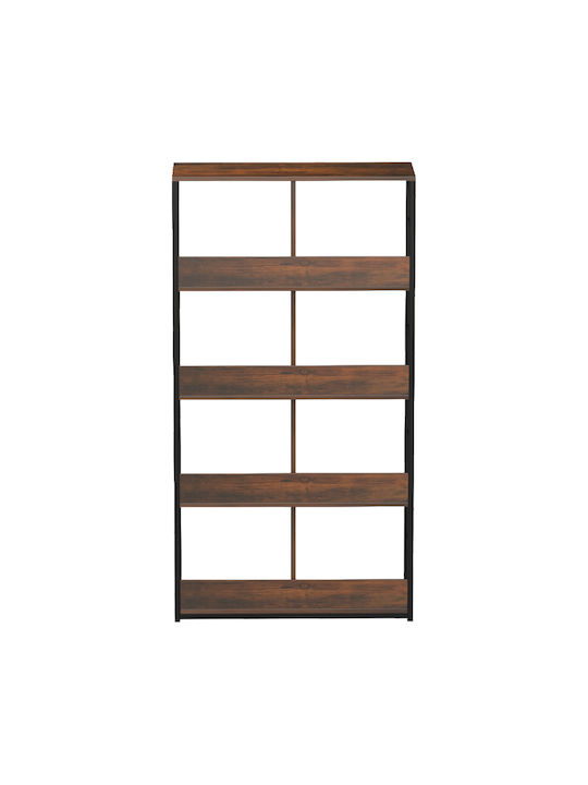 Bücherregal Bocklet Rustikal Braun-Schwarz 80x33x149cm