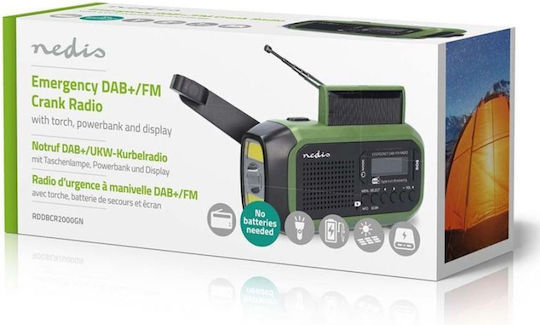 Nedis RDDBCR2000GN Портативно Соларно Радио DAB+ с USB Черно