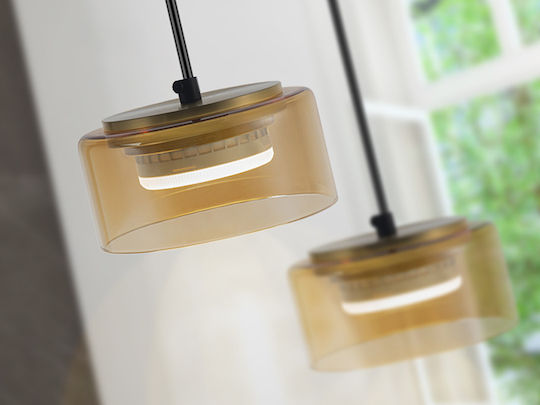 Amber Adjustable Black Ceiling Light
