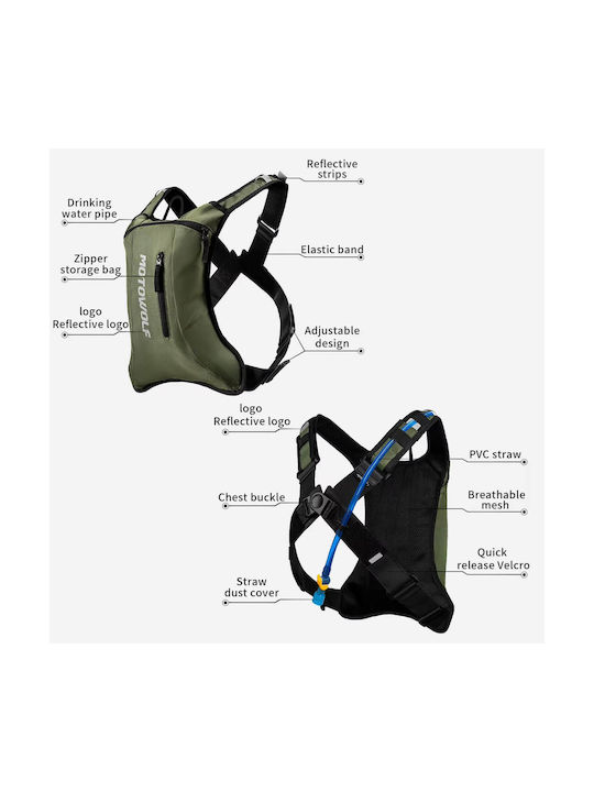 Motowolf Туристическа Раница 6л Водоустойчива Черна Daypack