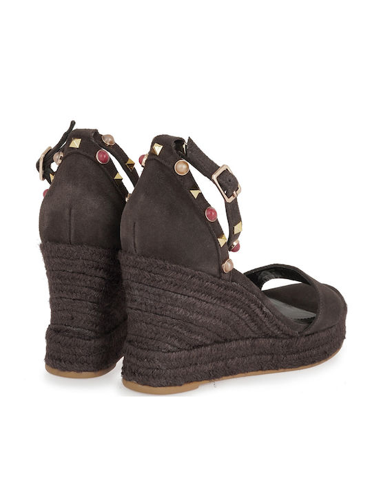 Platforme Dama Tip Espadrile Maro