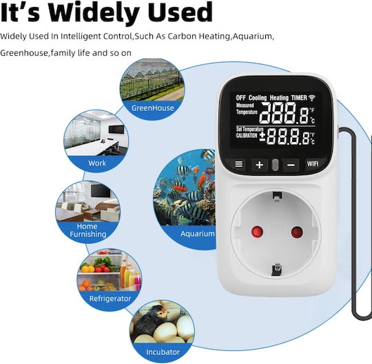 Sinotimer Stc-916l-eu Thermostat Socket 16a 230v Heating Cooling Temperature Control Lighting External Sensor Timer 3680w