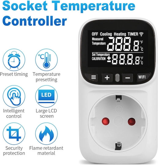 Sinotimer Stc-916l-eu Thermostat Socket 16a 230v Heating Cooling Temperature Control Lighting External Sensor Timer 3680w