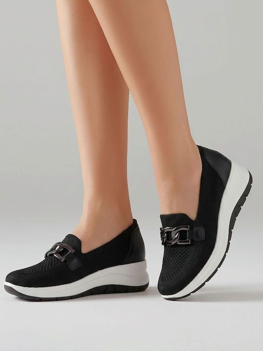 Slip-On-uri Pentru Femei Anatomici De Piele Negri