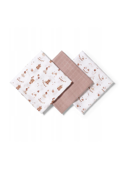 Babyono Burp Cloths Beige 70x70cm 3 Pieces