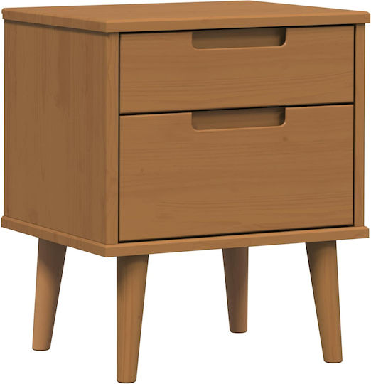 Wooden Brown Bedside Table 40x35x48cm Wooden Brown Bedside Table 40x35x48cm