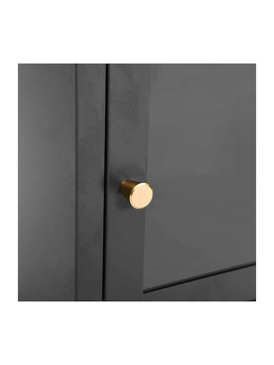 Metal Bedside Tables With Gray Glass Surface 2 Pieces 40x30x54.5cm