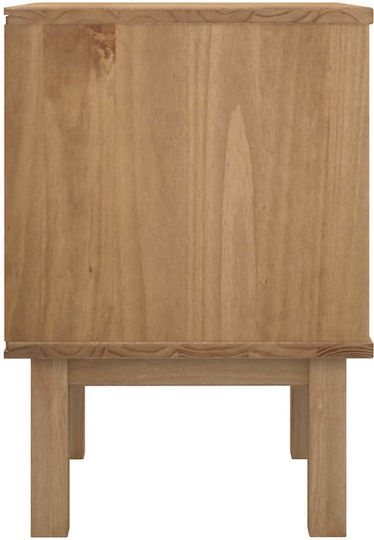Bedside Table Made of Solid Black Wood 45x39x57cm