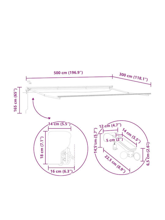 vidaXL Terrace Tent Pink 5x3m