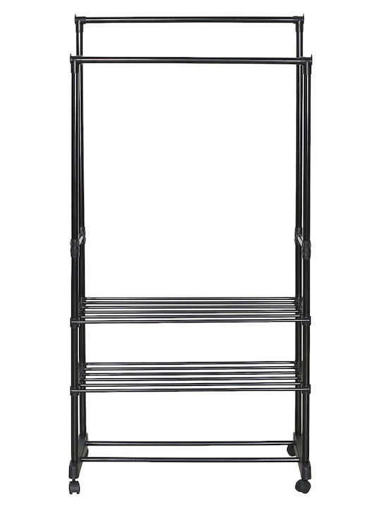 ArteLibre Κρεμάστρα Δαπέδου από Ξύλο Μαύρη 78.5x39x165cm