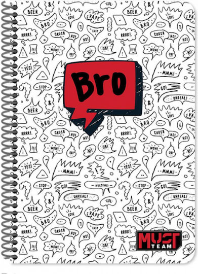 Must Team Spiral Notebook Ruled B5 90 Paper Sheets 3 Subjects (Various Designs)