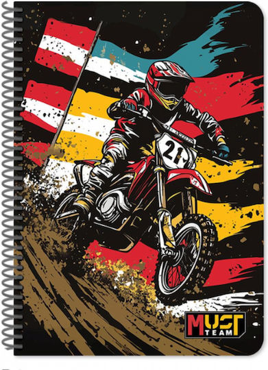 Must Team Spiral Notebook Ruled B5 60 Paper Sheets 2 Subjects (Various Designs)