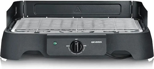 Severin Tabletop Electric Grill Grate 2000W Inox With Adjustable Thermostat 36.3x36.3cm