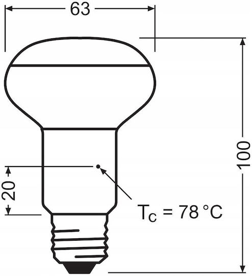 Osram LED Лампа 7.5W за Фасунга E27 и Форма R63