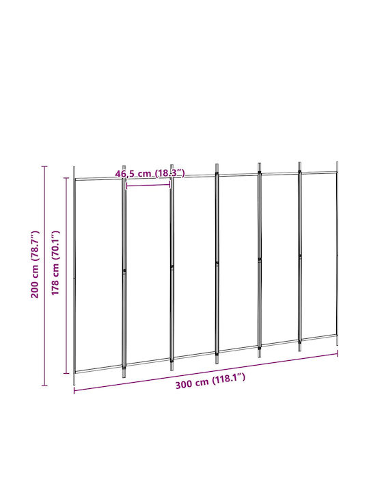 vidaXL Διακοσμητικό Παραβάν Υφασμάτινο 300x200cm