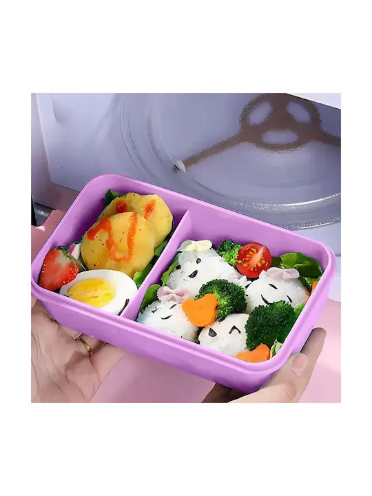 Mittagsboxen Lunch Box 1.1l Hxd6627 Lila Mit Trennwänden & Besteck – Ideal Für Schule Arbeit Oder Reise
