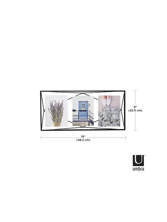 Umbra Prisma Wall Photo Frame Metallic with Black Frame 2 Pieces