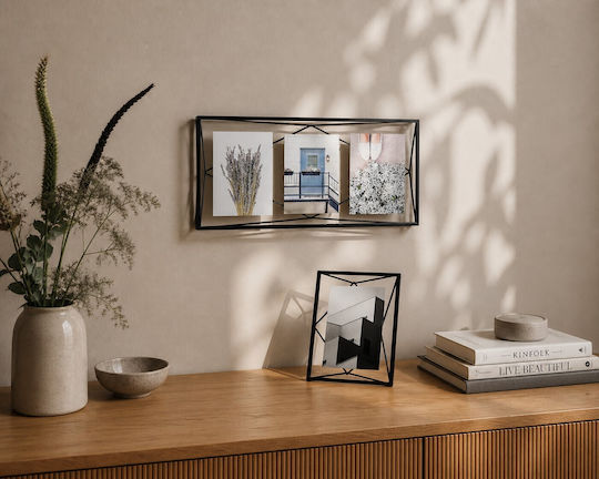 Umbra Prisma Wall Photo Frame Metallic with Black Frame 2 Pieces
