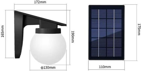 Wall Mounted Solar Light Ball 2.8W with Cold White Light IP65