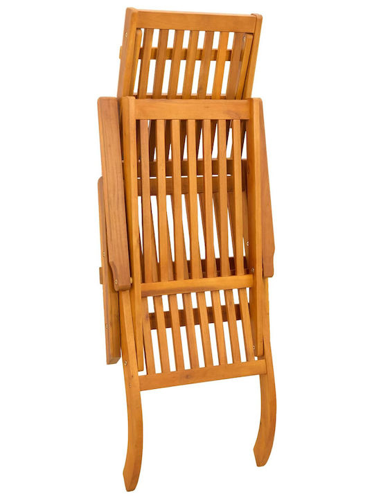 Șezlong Din Lemn Cu Pernă Bej Set Cu Masă 2 Buc 146x55x91 cm