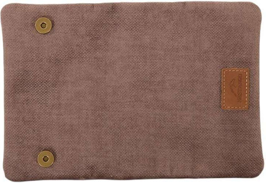 Mestango Fabric Tobacco Pouch Handmade with Magnetic Closure 15.5x8cm TERA Brown