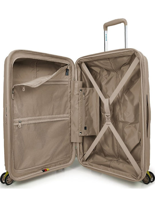 Bg Berlin Zip2 Large Suitcase Beige with 4 Wheels Height 69.5cm