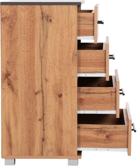 Bedroom Chest of Drawers Wooden With 4 Drawers Natural/Gray 75x40x83cm