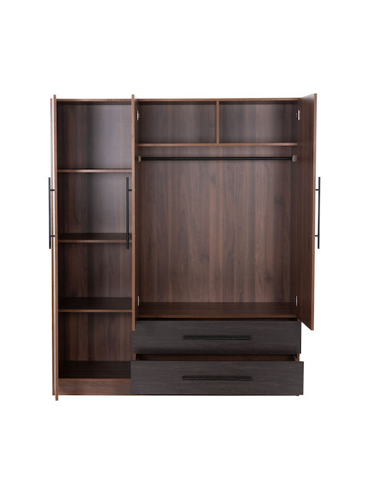 Dulap Triplă cu Loft Nucă 150x55.5x160cm