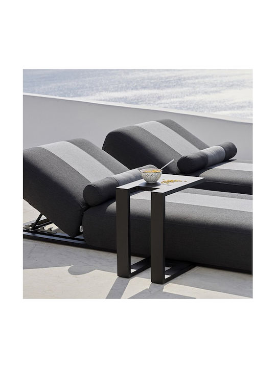 Алуминиев Шезлонг Luxury С Възглавница Сив 213x90x30см