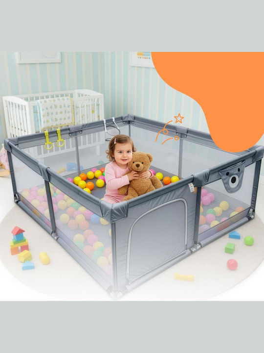 Relaxdays Playpen with Mattress Gray 150x150cm