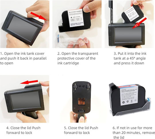 Imprimantă Portabilă de Etichete Inkjet USB 600 dpi