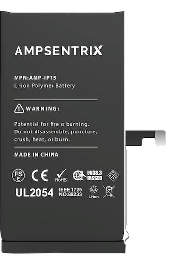 Ampsentrix Συμβατή Μπαταρία Αντικατάστασης για Iphone 15