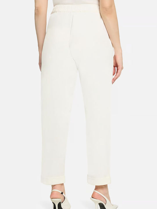 Betty Barclay Damen Stoff Capri Hose mit Gummiband Offwhite