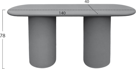 Kenji Κονσόλα Γκρι Μ140xΠ40xΥ78εκ.