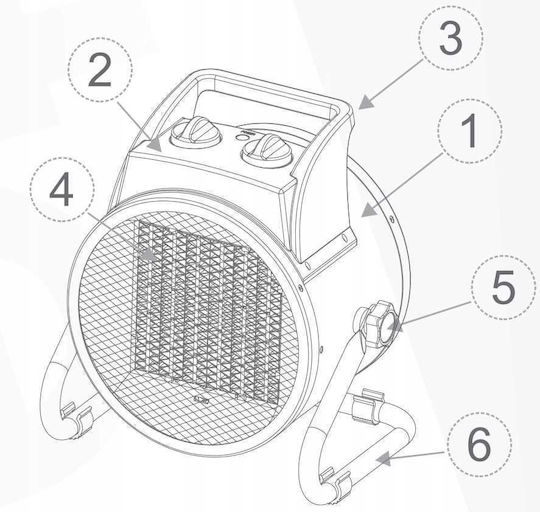 Warmtec Βιομηχανικό Ηλεκτρικό Αερόθερμο 5kW