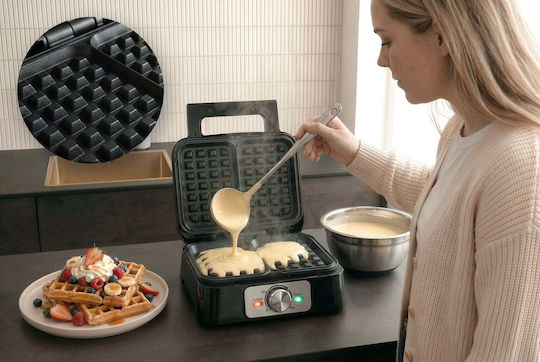 Promis Aparat Vafe Pentru Vafe Rectangulare 2 Compartimente 1200W