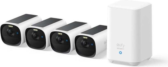 Eufy Eufy Kameraüberwachungssystem 4 Drahtlose IP Kameras 4MP mit Steuerzentrale & Festplatte