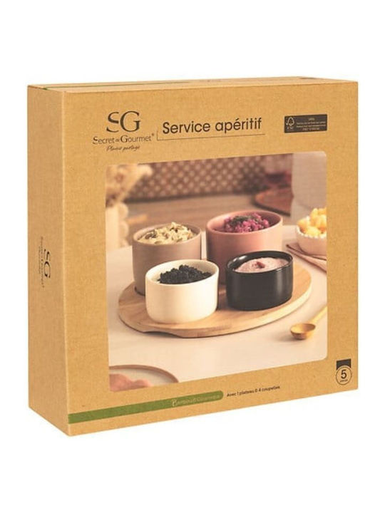 Secret de Gourmet Ceramic Orntevieres with Base Black Ø9cm 5 Pieces