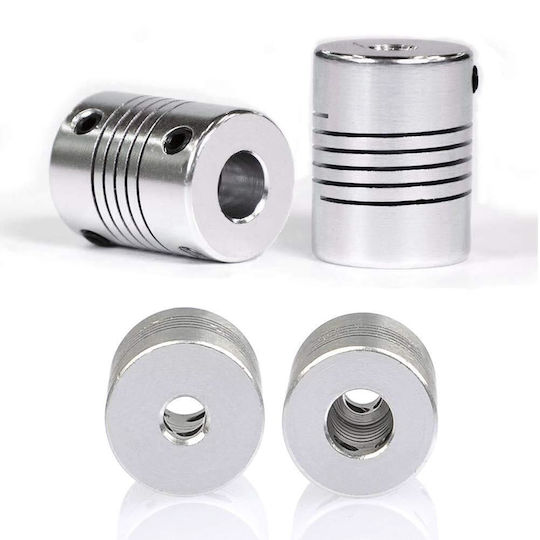 Set 10 Cuplaje Flexibile Nema 17 Aliaj de Aluminiu 5 Mm la 8 Mm 25 Mm Lungime 19 Mm Diametru Motoare Pas cu Pas Reprap Imprimante 3d Mașini Cnc Include Cheie Imbus